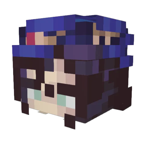 MonaMain Minecraft avatar head, 3D render