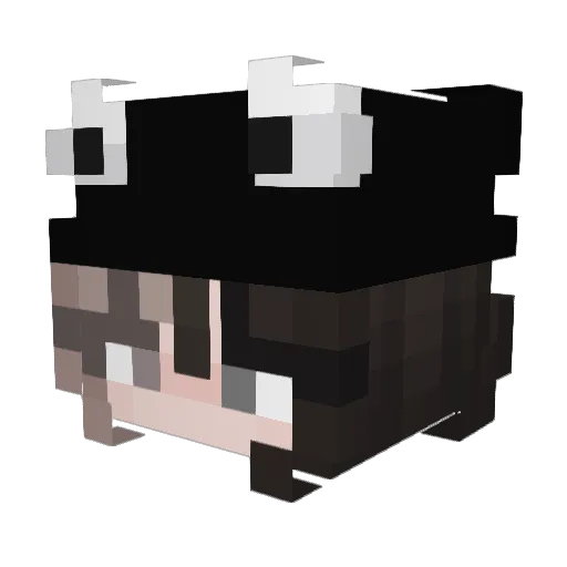 MonaMora Minecraft avatar head, 3D render