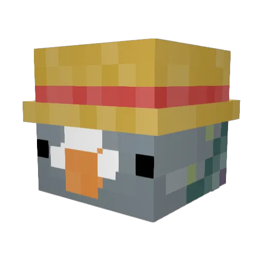 MonaSoda Minecraft avatar head, 3D render