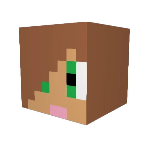 Monaaaaaa Minecraft avatar head, 3D render