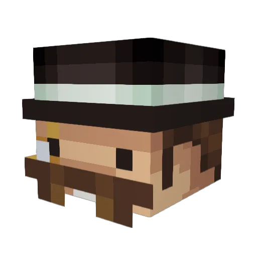 Monacle_ Minecraft avatar head, 3D render
