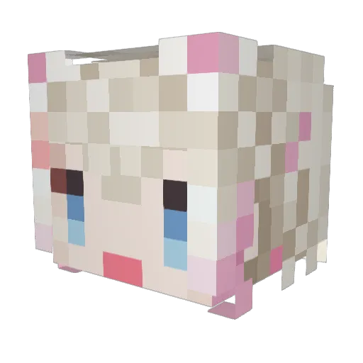 MonadoAutism Minecraft avatar head, 3D render