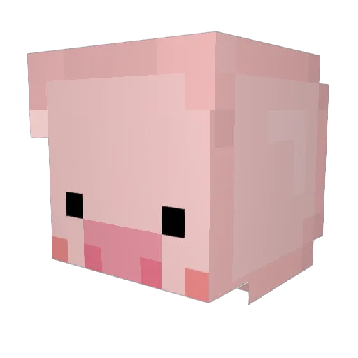 Monaga Minecraft avatar head, 3D render