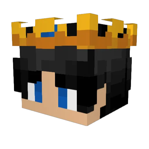 Monarchvlinder Minecraft avatar head, 3D render