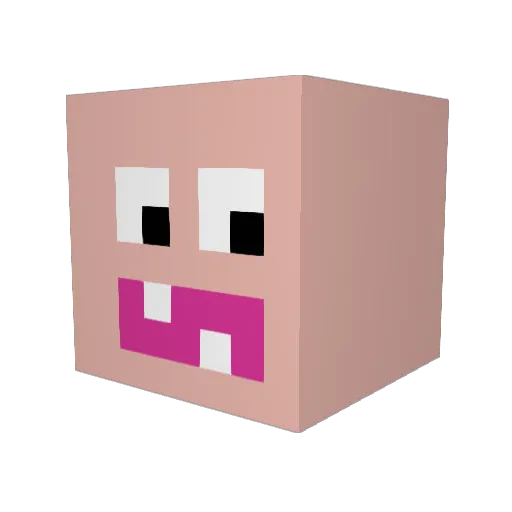 MonaxeL Minecraft avatar head, 3D render