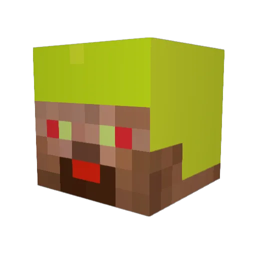 Moncelian Minecraft avatar head, 3D render