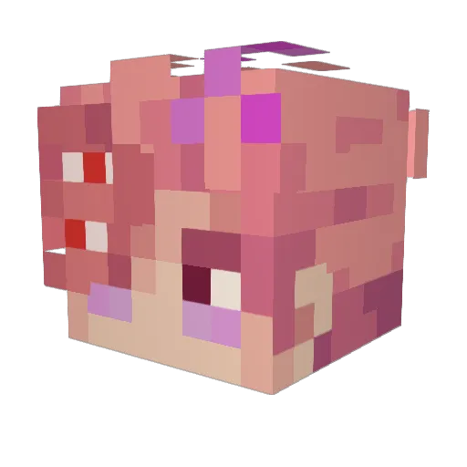 Monchaga Minecraft avatar head, 3D render