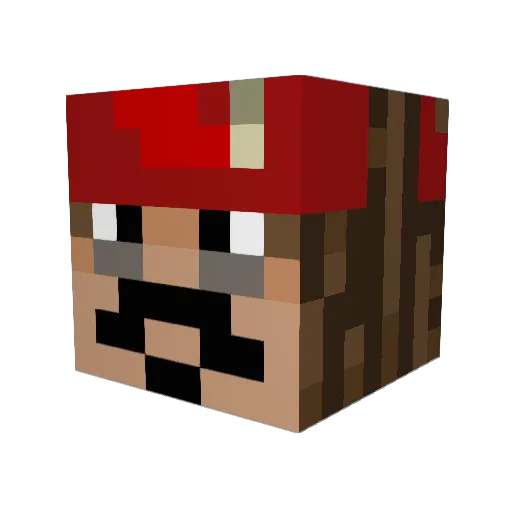 Monchama Minecraft avatar head, 3D render