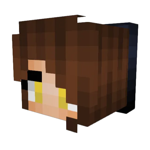 Mondgloeckchen Minecraft avatar head, 3D render