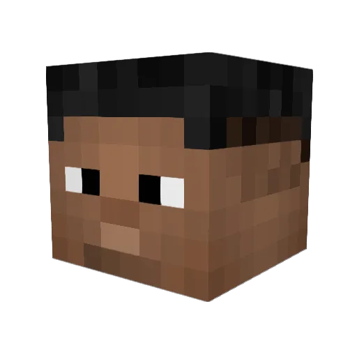 Monebibe Minecraft avatar head, 3D render