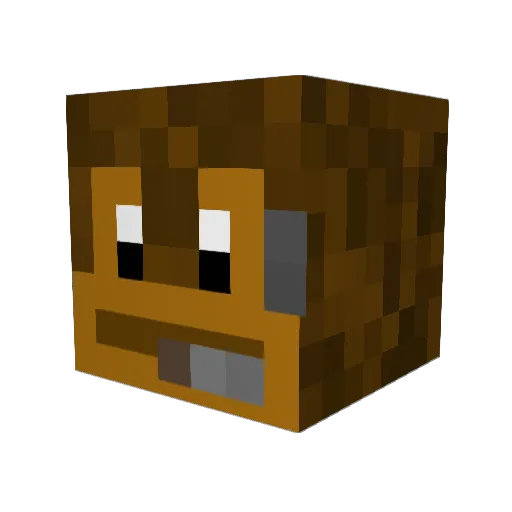 Monekey Minecraft avatar head, 3D render