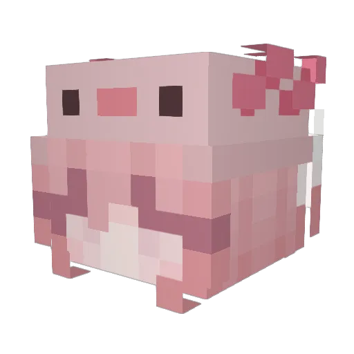 MonenQ Minecraft avatar head, 3D render
