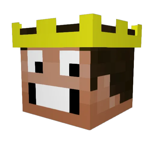 Moneot Minecraft avatar head, 3D render