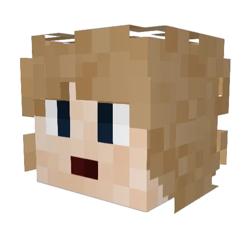 Monetra Minecraft avatar head, 3D render