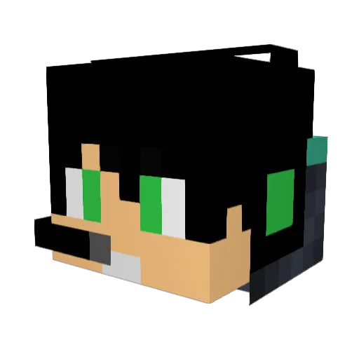 MoneyMakerMuch Minecraft avatar head, 3D render