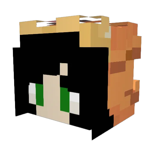 MoneyMonika Minecraft avatar head, 3D render
