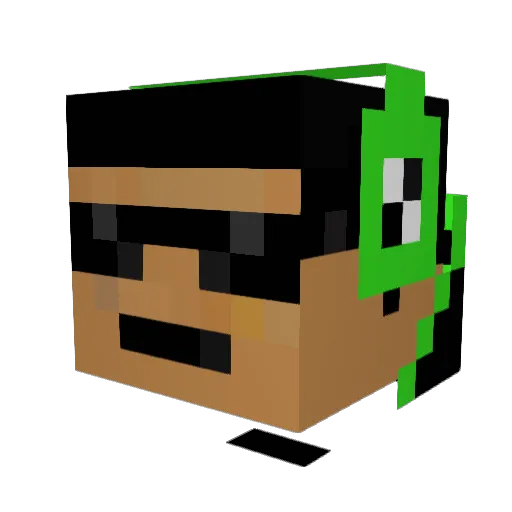 MoneyWiZard Minecraft avatar head, 3D render