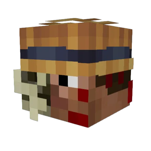 Moneybombers Minecraft avatar head, 3D render