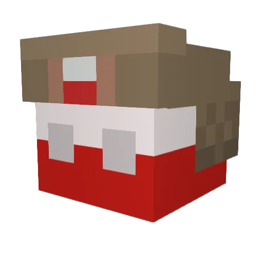 Monggey Minecraft avatar head, 3D render