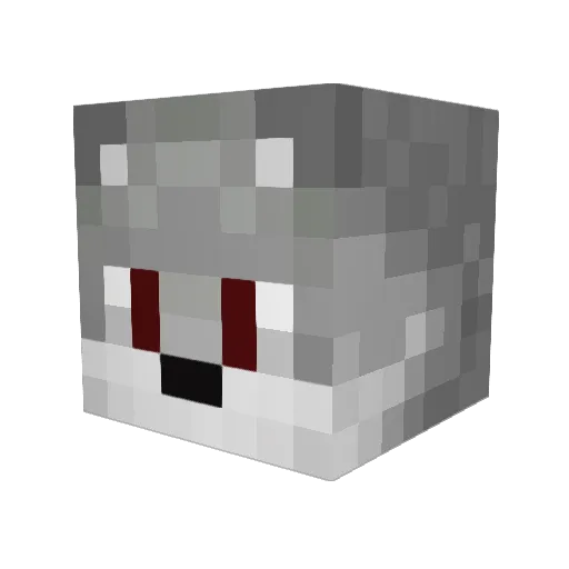 Mongk Minecraft avatar head, 3D render
