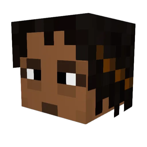 Mongochella Minecraft avatar head, 3D render