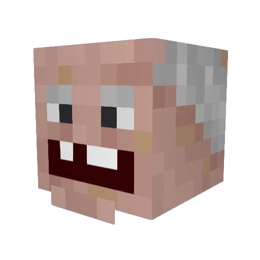 Mongolass Minecraft avatar head, 3D render