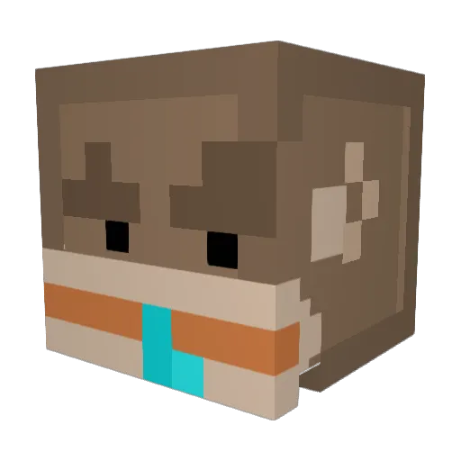 Mongquit Minecraft avatar head, 3D render