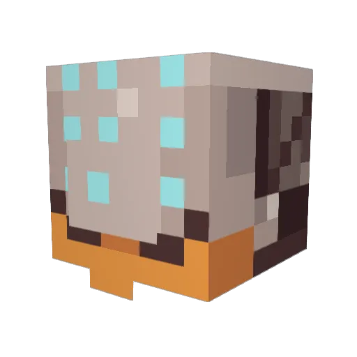 Mongrason Minecraft avatar head, 3D render