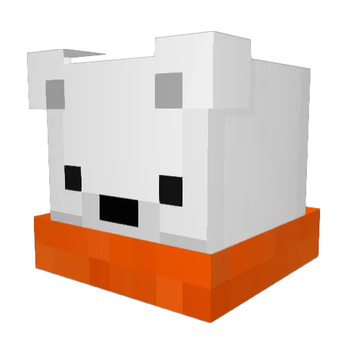 Mongwong Minecraft avatar head, 3D render