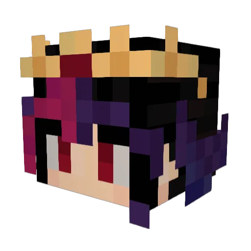 MoniGirl Minecraft avatar head, 3D render