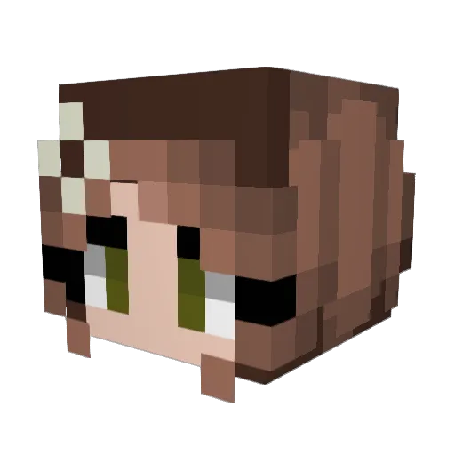 MoniMocca Minecraft avatar head, 3D render
