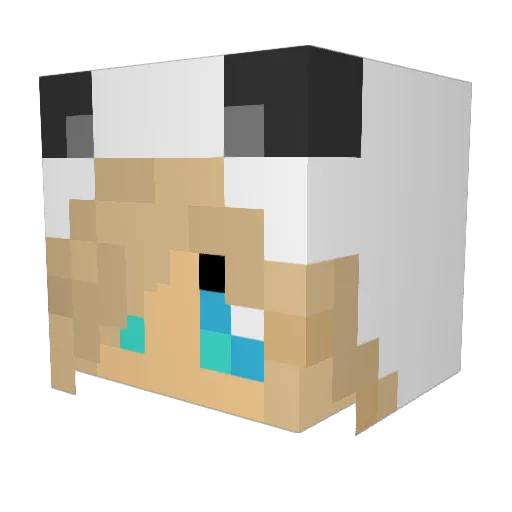 MoniaHolo Minecraft avatar head, 3D render
