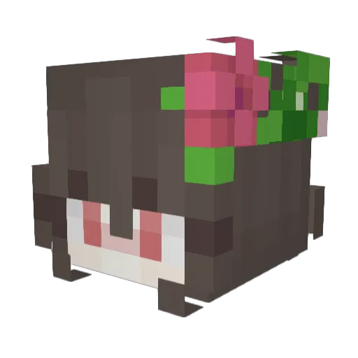 Monica624 Minecraft avatar head, 3D render
