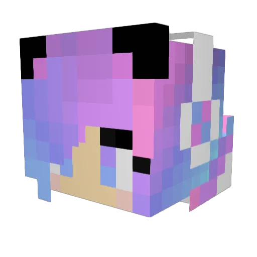 MonicaCoolFire Minecraft avatar head, 3D render