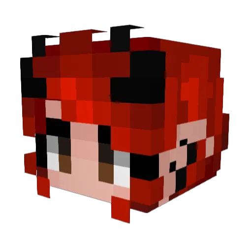 MonicaVT Minecraft avatar head, 3D render
