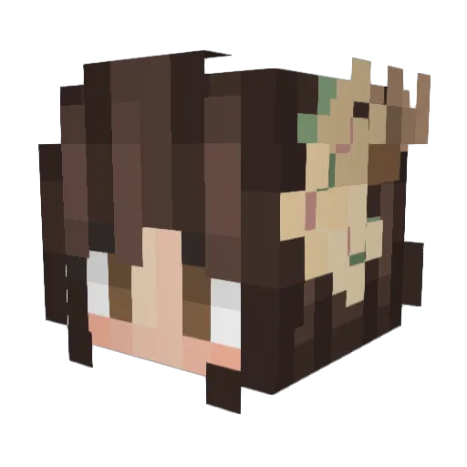 Monika234 Minecraft avatar head, 3D render