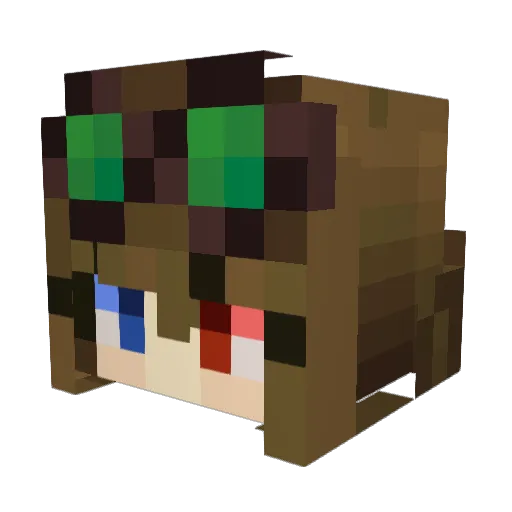MonikaBandit Minecraft avatar head, 3D render