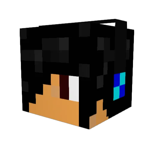 MonikaMyWaifu Minecraft avatar head, 3D render