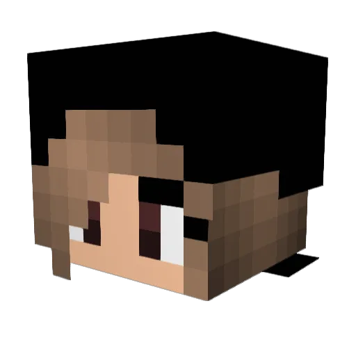 MonikaU Minecraft avatar head, 3D render
