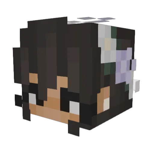 Monika_7 Minecraft avatar head, 3D render