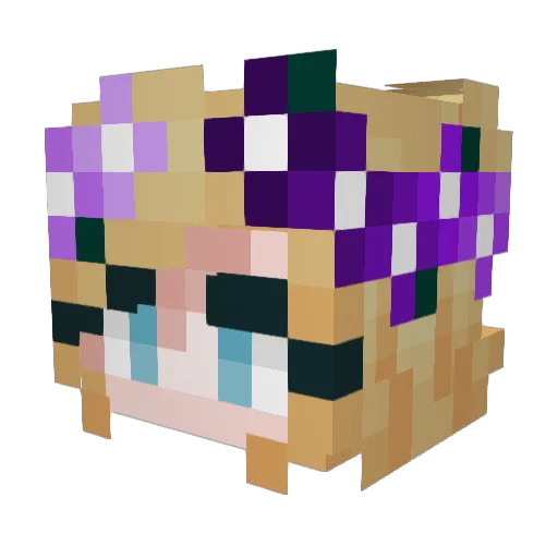 Moninoo Minecraft avatar head, 3D render