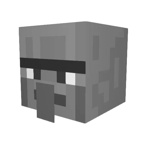MonitoWarrior Minecraft avatar head, 3D render