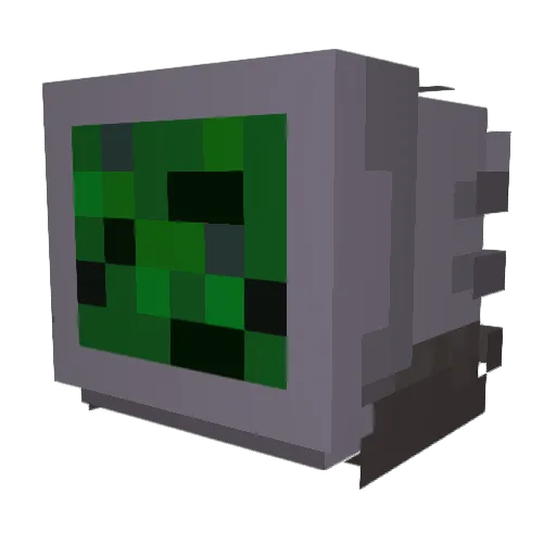 MonitorFuzz Minecraft avatar head, 3D render