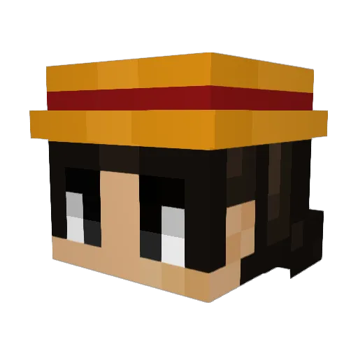 MonkDRuffy Minecraft avatar head, 3D render