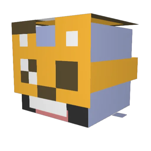 MonkGamesVR Minecraft avatar head, 3D render