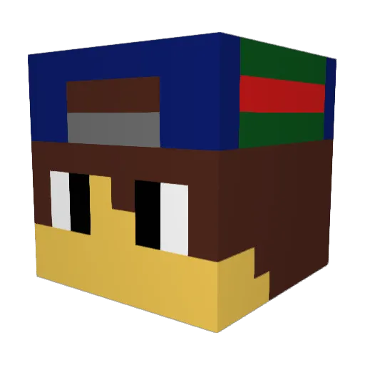 Monk_Monku Minecraft avatar head, 3D render