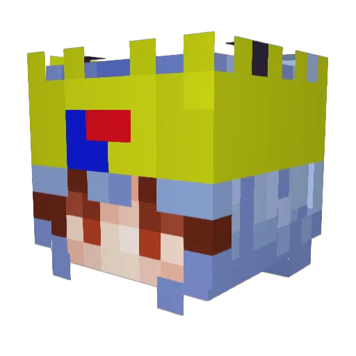 Monkass Minecraft avatar head, 3D render