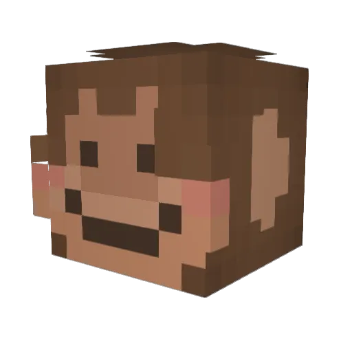 MonkePus Minecraft avatar head, 3D render