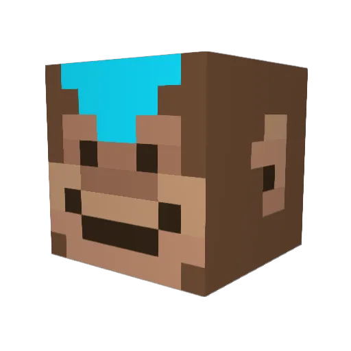 MonkeeyMonk Minecraft avatar head, 3D render