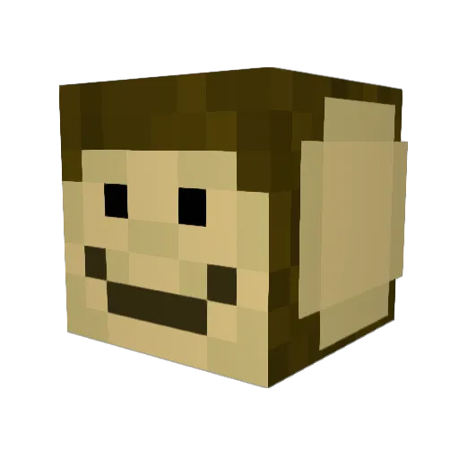 Monkeion Minecraft avatar head, 3D render